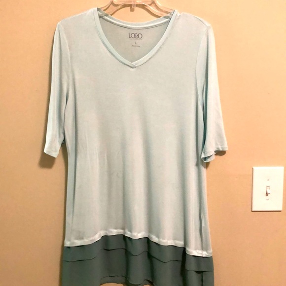 LOGO by Lori Goldstein Tunic Top SZ L